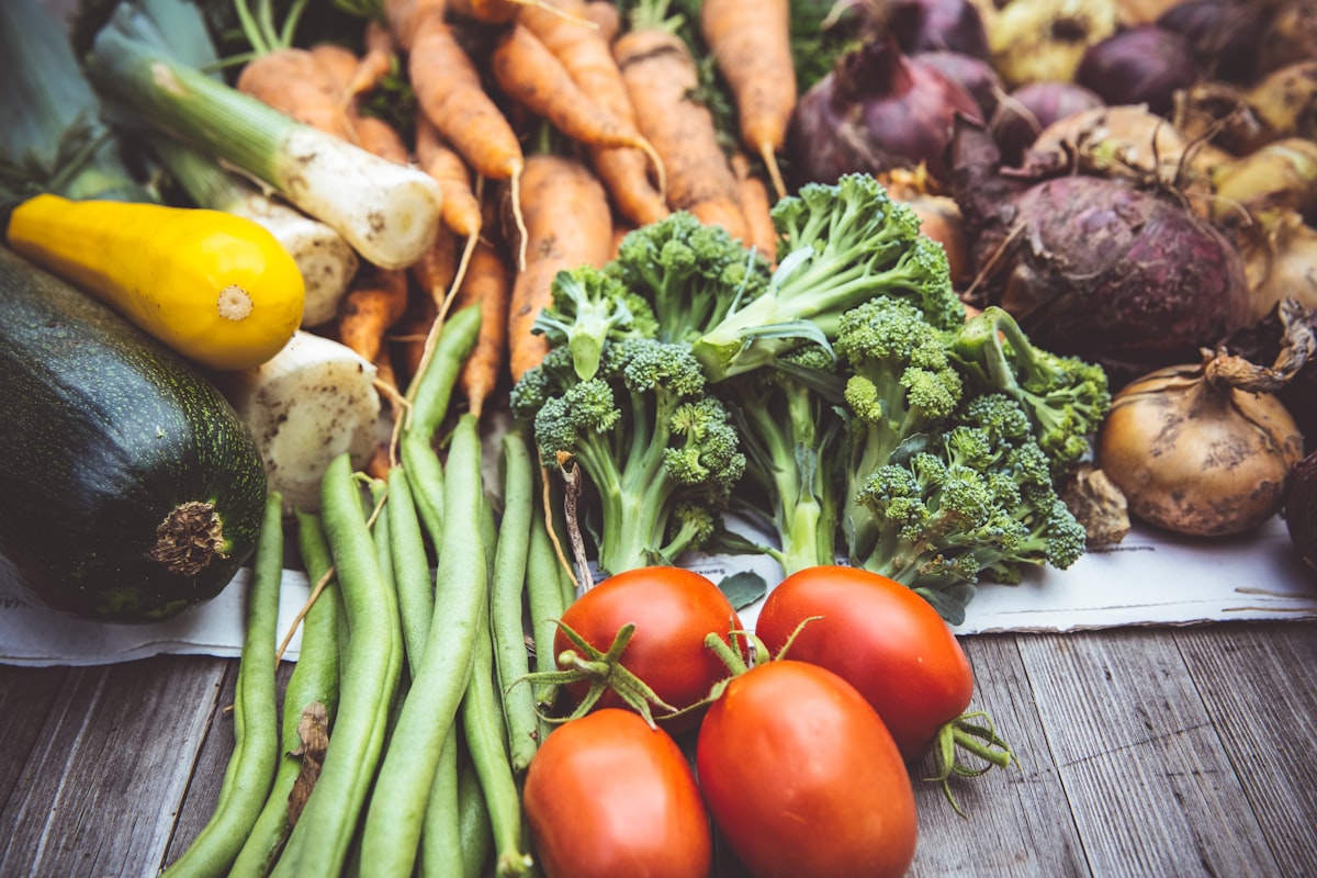Fresh vegetables and healthy food preparation